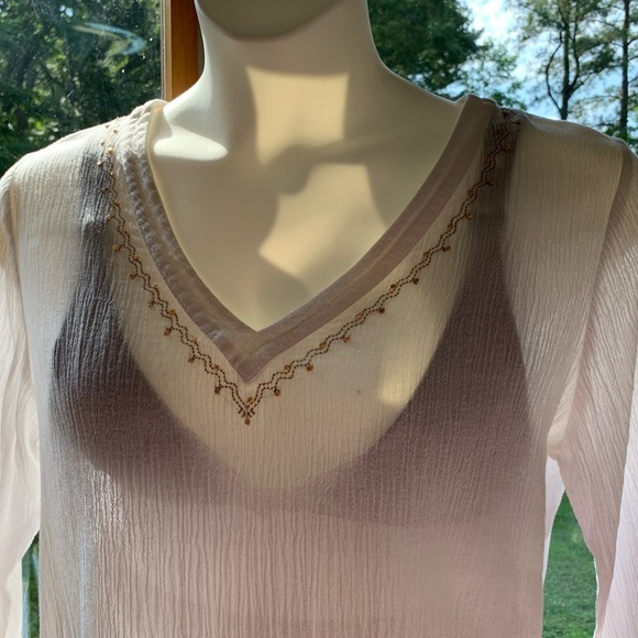 Eddie Bauer Women’s Size Large Mini Cover-up Cotton Crinkle Gauze Dress in EUC - Picture 5 of 10